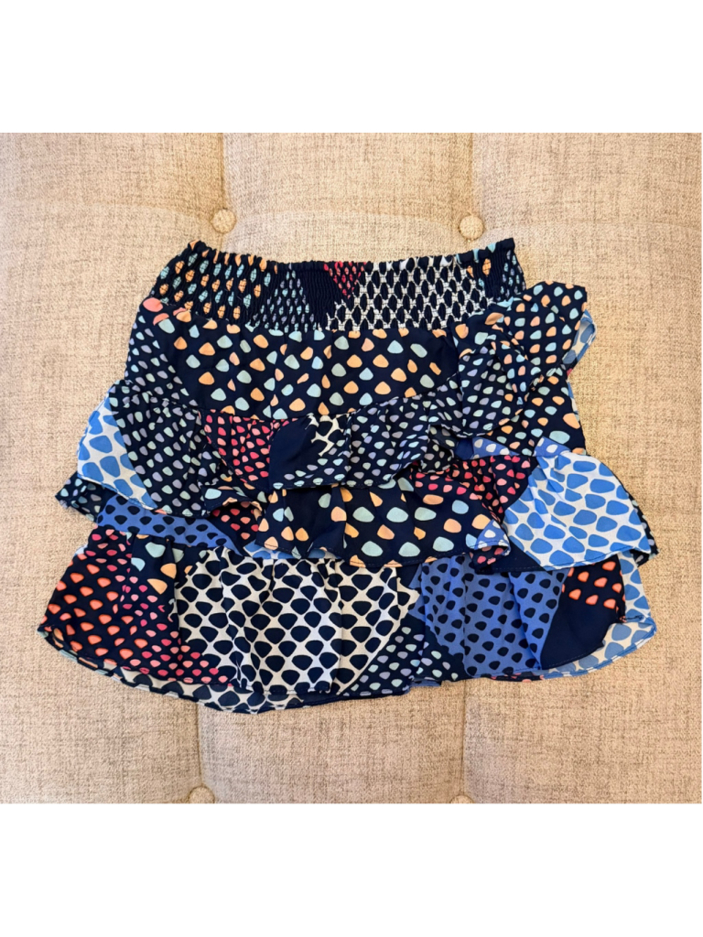 KidPik Girls Abstract Tiered Ruffle Skirt Multi M 10 NWT